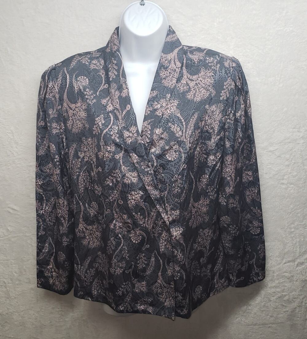 Vtg Southern Lady Paisley Blouse Sz 14 Dark Academia Grandpacore 80s Blouse